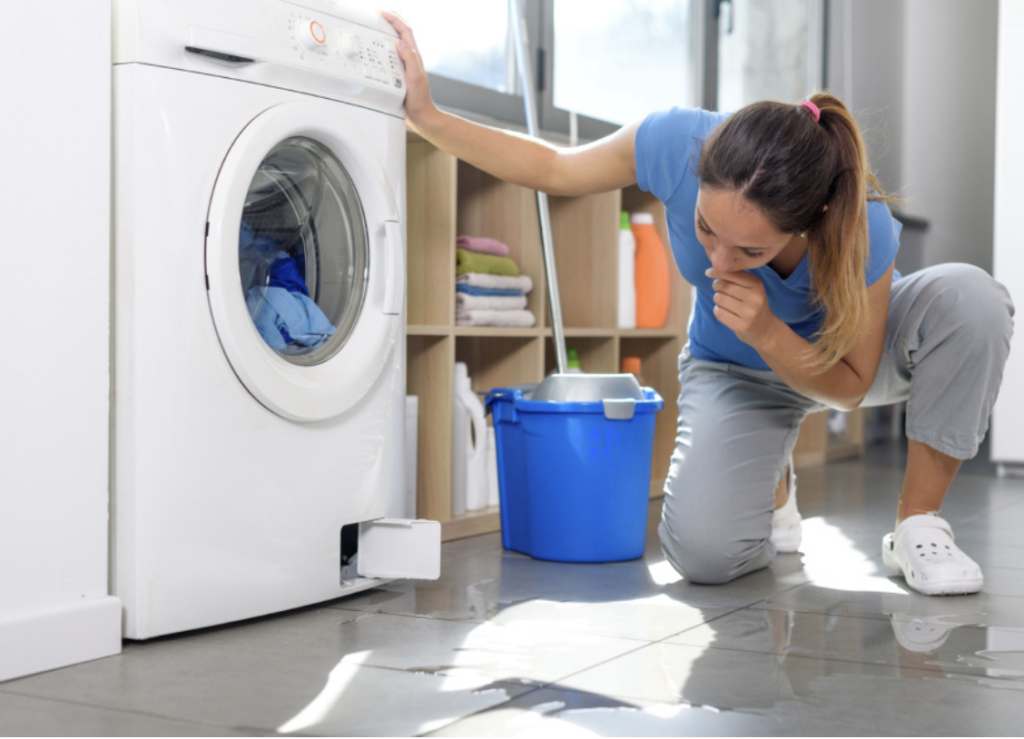 The washing machine leaks from the bottom